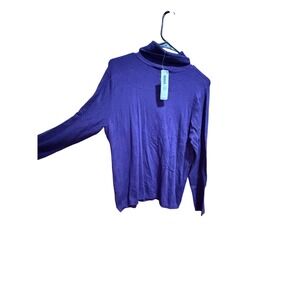 Chicos Purple Turtleneck‎ Sweater Womens Long Sleeve Knit Top Classic Style